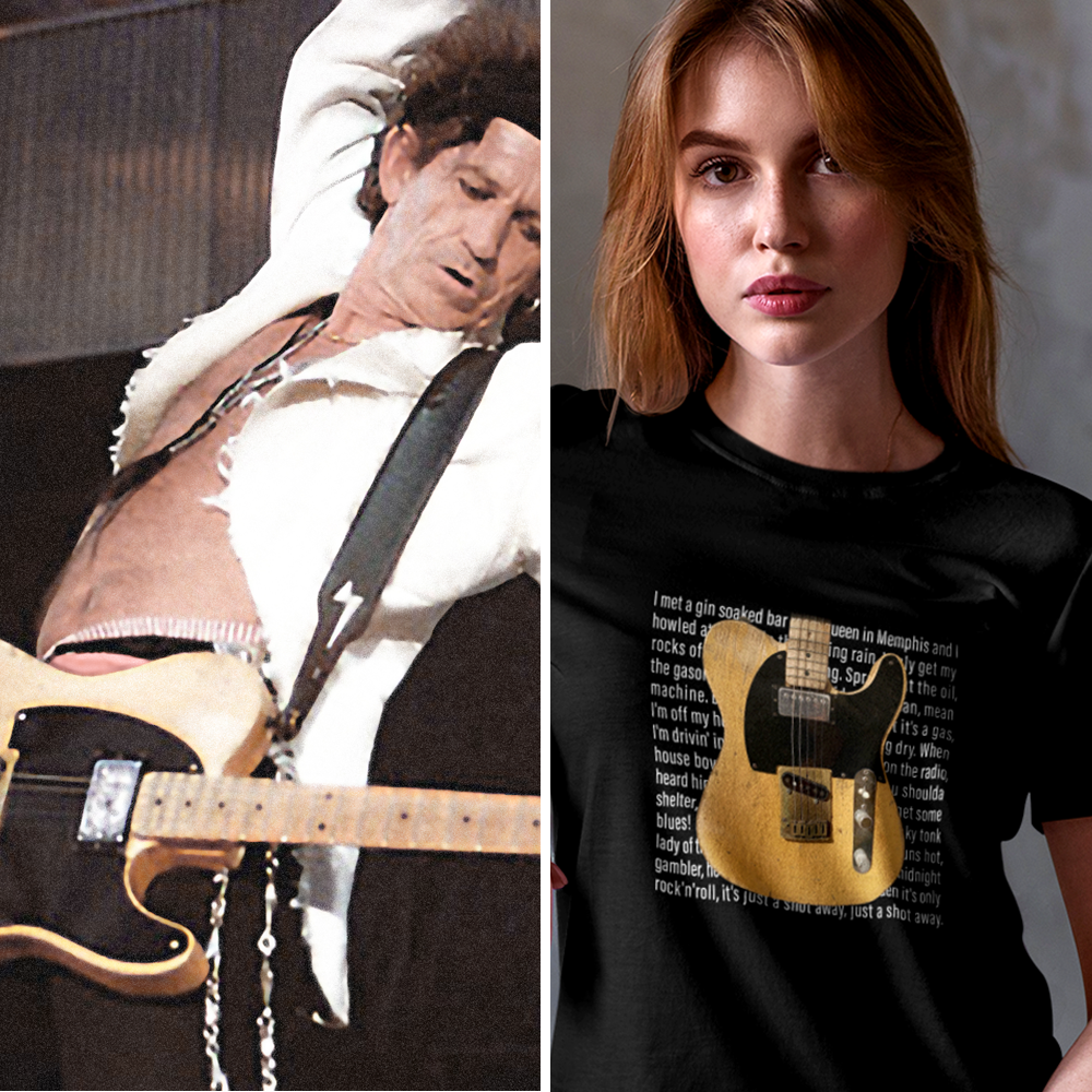 Keith Richards Micawber Guitar Inspired Soft Cotton Unisex T