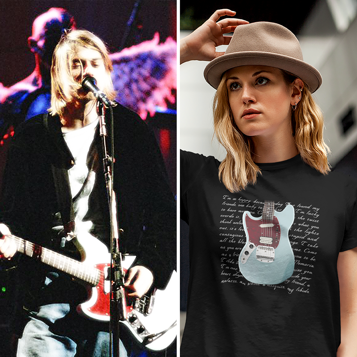 トップス NIRVANA KURT COBAIN GUITAR TEE ALL SPORT NIRVANA KURT COBAIN GUITAR TEE ALL SPORT