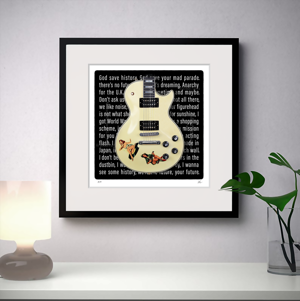 Steve Jones Sex Pistols Inspired Limited Edition Les Paul Guitar Print –  John7arts