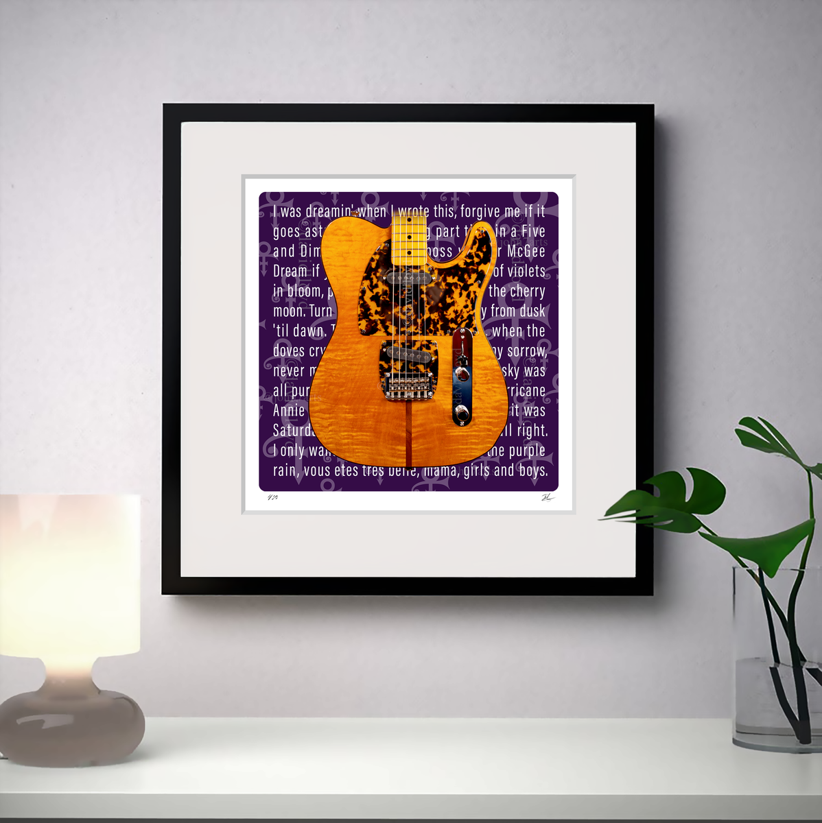 Purple Rain - Limited Edition Print 7 x 14” Rock N Roll hotsell Guitar Artwork