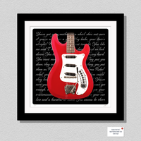 David Bowie Rebel Rebel Inspired Hagstrom Futurama Guitar Print Gift