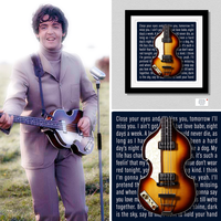 Paul McCartney Violin Bass Beatles Inspired Guitar Print Gift