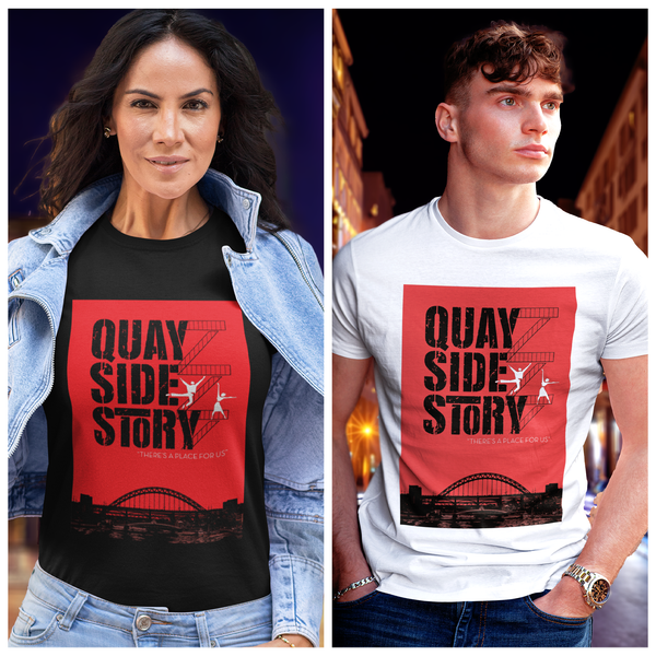 Quayside Story Newcastle Unisex T-Shirt and Women's Slim Fit T-Shirt