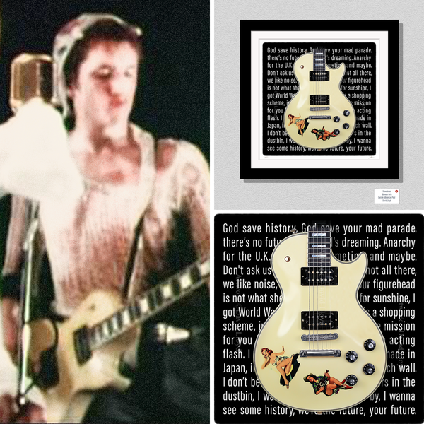 Steve Jones Limited Edition Sex Pistols Inspired Vintage Custom Glamour Girl Les Paul Guitar Print - Unique Punk Rock Gift