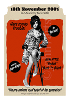 Amy Winehouse Concert Poster - Signed Gallery Quality Giclée Wall Art Print Gift On Archive Paper For Amy Show at the 02 Academy in Newcastle