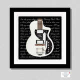 David Bowie Inspired Limited Edition Iconic Vintage Dual Tone  Guitar Print Gift - Reality Album Tour Guitar For Bowie Fan