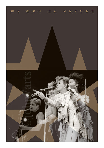 David Bowie Poster - We Can Be Heroes Gallery Quality Giclée Prints in Crimson and Mocca