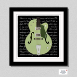 Martin Lee Gore Depeche Mode Inspired Gallery Quality Green Knight Double Anniversary Vintage Guitar Print Gift