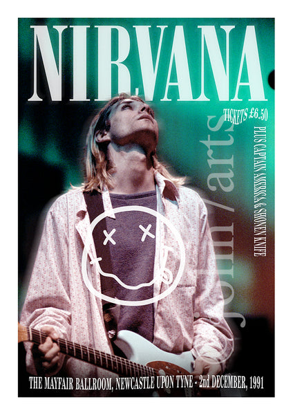 Kurt Cobain Poster - Nirvana Inspired Giclee Print Gift – John7arts