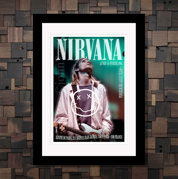Kurt Cobain Poster - Nirvana Inspired Giclee Print Gift – John7arts