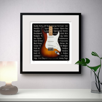 Iconic Stratocaster Guitar Inspired Sunburst Guitar Print Gift