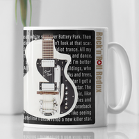 David Bowie Inspired Premium Quality 11oz Coffee Mug Gift - Iconic Dual Tone Guitar