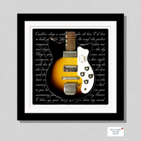 Brian Eno Roxy Music Inspired Teisco Starway Limited Edition Gallery Quality Giclée Guitar Print
