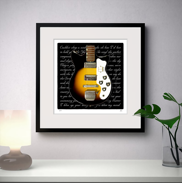 Brian Eno Roxy Music Inspired Teisco Starway Limited Edition Gallery Quality Giclée Guitar Print