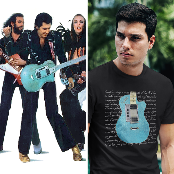 Bryan Ferry Roxy Music Inspired Unisex Soft Cotton Guitar T-Shirt