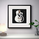 David Bowie Inspired Limited Edition Iconic Vintage Dual Tone  Guitar Print Gift - Reality Album Tour Guitar For Bowie Fan