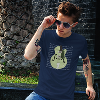Depeche Mode Martin Lee Gore soft cotton unisex guitar t-shirt design inspired by Martin’s Green Knight guitar - navy