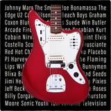Iconic Jaguar Guitar Inspired Signed Limited Edition Candy Apple Red Guitar Print Gift