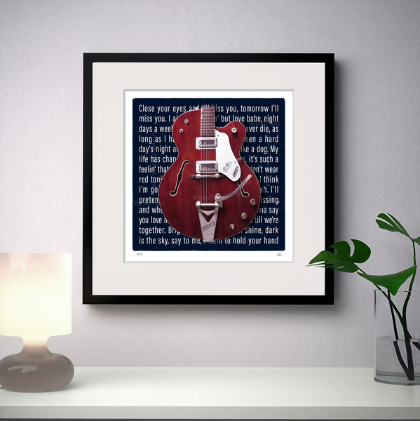 George Harrison Beatles Tennessean Guitar Inspired Giclee Print