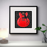Iconic 335 Cherry Dot Guitar Inspired Signed Limited Edition Print Gift