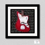 Iconic Jaguar Guitar Inspired Candy Apple Red Guitar Print Gift