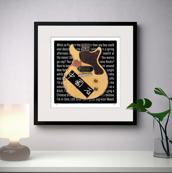 Johnny Thunders New York Dolls Heartbreakers Inspired Signed Limited Edition Les Paul TV Guitar Print Gift