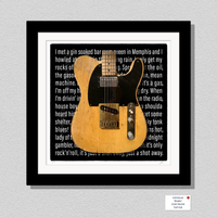 Keith Richards Micawber Inspired Limited Edition Guitar Print Gift - Custom Telecaster Gift Vintage Iconic Rock Guitar