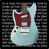 Kurt Cobain Nirvana Inspired Unique Iconic Limited Edition Sonic Blue Mustang Guitar Print Gift