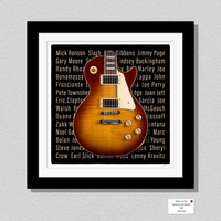 Les Paul Guitar Ice Tea Sunburst Inspired Signed Limited Edition Guitar Print Gift