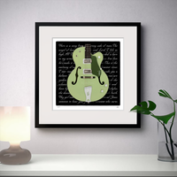 Martin Lee Gore Depeche Mode Inspired Gallery Quality Green Knight Double Anniversary Vintage Guitar Print Gift