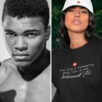Muhammad Ali Inspired Quotation T-Shirt Unisex Soft Cotton Tee Gift
