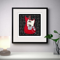Iconic Mustang Guitar Inspired Dakota Red Guitar Print Gift