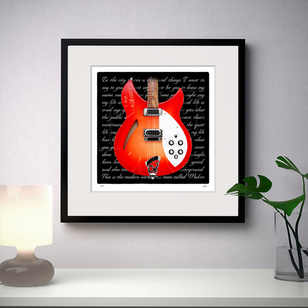 Paul Weller The Jam Inspired Signed Limited Edition Rickenbacker Fireglo 330 Guitar Print Gift