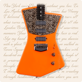 St Vincent Coaster Gift - Annie Clarke Inspired Neon Orange Guitar