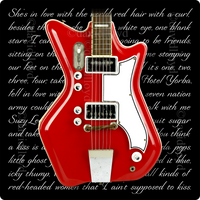 White Stripes Coaster Jack White Inspired Airline Res-o-Glass Guitar Drinks Mat